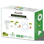 Flash 3IN1 Downlight Value Kit 30PCS -10XDOWNLIGHT FITTINGS+10X 3W GU10 LED Lamps 6000K +10X GU10 Lampholders DL 3IN1VP-DF Copy