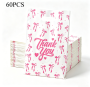 60PCS Pink Bow Gift Bags Thank You Party Favor Bags With Handles