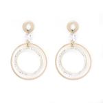 Stainless Steel Rose Gold Round Hanging Earrings