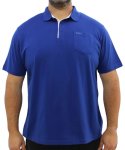 Mens Plain Contrast Golfer - 10XL Saphire