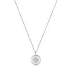 Silver Mother Of Pearl Sun Pendant Necklace