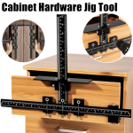 1PC Black Cabinet Hardware Fixture Tool-adjustable Punching Positioning Drill Template Guide Wooden Drill Pin Guide For Installi