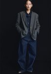 Oversized Twill Blazer - Dark Grey pinstriped