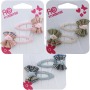 Hair Clips With Check Pattern Bow 2/PACK