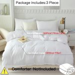 3PCS Simple Duvet Cover Set 1 Duvet Cover + 2 Pillowcase Without Core Solid Color Bedding Set Soft Comfortable All Season Duvet