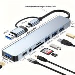 3.0 High Speed USB C Hub USB Splitter 8-IN-1 USB Extender With 4 USB Ports And 1 Usbc Tf sd Card Reader 3.5MM Audio Output