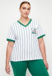 Cotton On Plus Active V Neck Tshirt - Alpine Green Stripe lcn Miffy