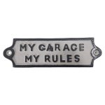 Cast-iron Signage My Garage My Rules Rectangular 19CM