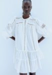 Lace-trimmed Cotton Dress - White