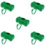 5 X Dog Poop Poo Plastic Bags Holder Set For Pet Walking - Green
