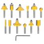 - Router Bit Set 1/4 Straight And Profile - 12 Piece