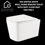 Gio Sintra White Wall Hung Rimless Toilet With Soft Close Seat - Pan Only
