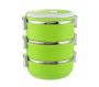 3 Layers Stainless Steel Insulated Lunch Box Food Container With Lock Clip - Green