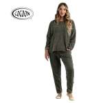 Drawstring Chenille Pants - Olive S m