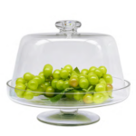 Glass Dome Muffin Dome Large With Stand 22CM H X 27CM W - 22CM H X 27CM W