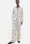 Wide Pull-on Trousers - White Multi