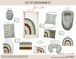 Cot Duvet Bedding Leaf Pattern Rainbow Set Neutral