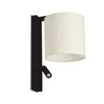 Saxon Metal Wall Light With LED Reading Light Black Or Bronze - Bronze