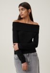 Cotton On Everfine Off The Shoulder Pullover - Black