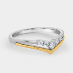 Yellow Gold & Sterling Silver Cubic Zirconia Promise Ring