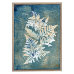 Botany Blue 3 Art Print - A0 Framed Canvas With Natural Wood Frame