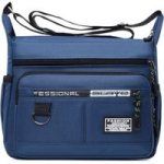 Blue Men& 39 S Multi-layer Crossbody Bag Large Capacity Waterproof Shoulder Bag