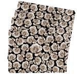 Brown Roses On Black Placemat