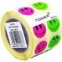 Faces Sticker Roll - Green & Pink 19MM 1000 Stickers