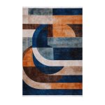 Modern Abstract Curve Block Printed Rug – CPR2225