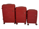 Smte- Acesa Hard Shell Elite Ubs Suitcase Set 3 Piece Red With Keychain