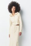 Cropped Zip-through Hoodie - Light Beige