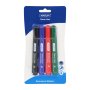 Marlin Dense Liners Permanent Markers 4'S Assorted - Black/blue/red/green Pack Of 12