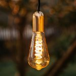 Vintage Edison Spiral Light Bulb ST64 Golden LED E27 3W