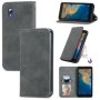 For Zte Blade A31 Lite Retro Skin Feel Business Magnetic Horizontal Flip Leather Case With Holder & Card Slots & Wallet & Photo Frame Grey