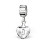 C1213-C4370 - 925 Sterling Silver Heart Dangle European Charm Bead