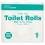 Housebrand 2 Ply Toilet Paper 9 Pack