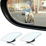Car Blind Spot Mirrors 360 Degree Adjustable HD Glass Blind Spot Mirrors Fan Shape Curved Blind Spot Mirror For Any Car Van Suv