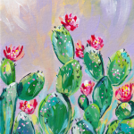 Cactus Garden In Purple Evening Light Art Print - A2 - 420 X 594 Mm