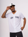 New York Baseball Button Down Shirt - XL White