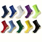 3 Pairs Men's Anti Slip Football Socks Thickened Sports Socks Basketball Socks Running Socks Crew Socks