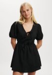 Cotton On Allegra Tie Detail MINI Dress - Black