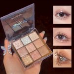 9 Colors Eyeshadow Palette Glitter Shimmer Matte Sequin Finish Eyeshadow High Pigmented Long Lasting Eyeshadow Palette Christmas