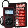 OBD2 Car Diagnostic Scanner - USB Powered Engine & Battery Tester With Code Reading And Erasing Features For All Obd II Vehicles 1996+