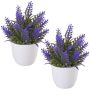 2 Pack - Artificial Lavender Potted Plant - Purple