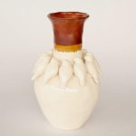 Ceramic Cream & Brown Vase With Birds 41X24CM