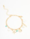 Goldair Gold Ocean Charm Bracelet