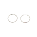 Thick Silver Midi Hoop Earrings - Silver