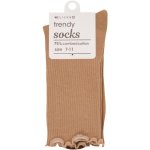 Clicks Trendy Socks Solid Taupe With Edge 7-11