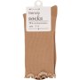 Clicks Trendy Socks Solid Taupe With Edge 7-11
