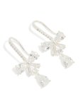 Silver Plated Cubic Zirconia Bow Teardrop Earrings